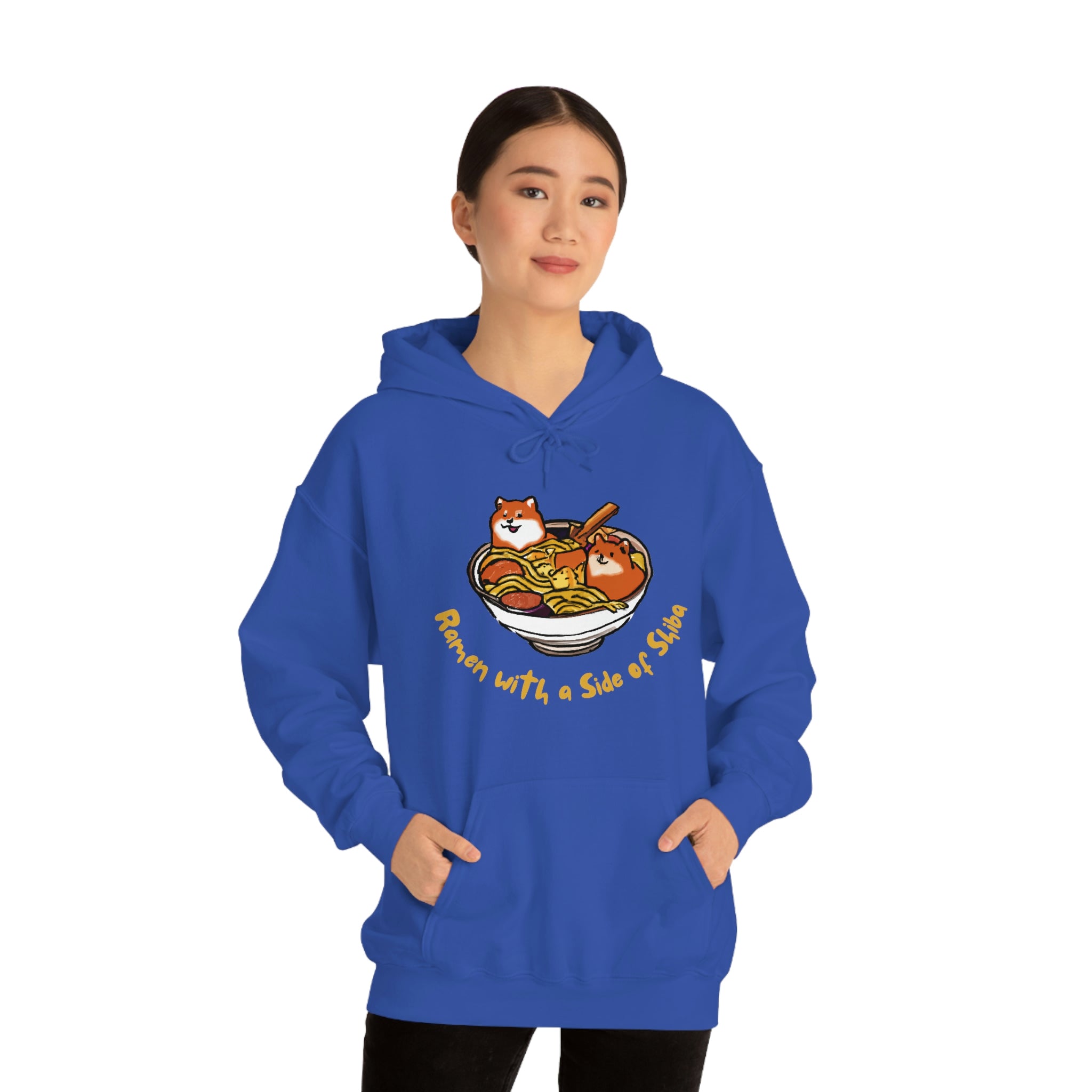 Shiba Inu Ramen Nights: Ramen Hoodie with Two Cute Pups