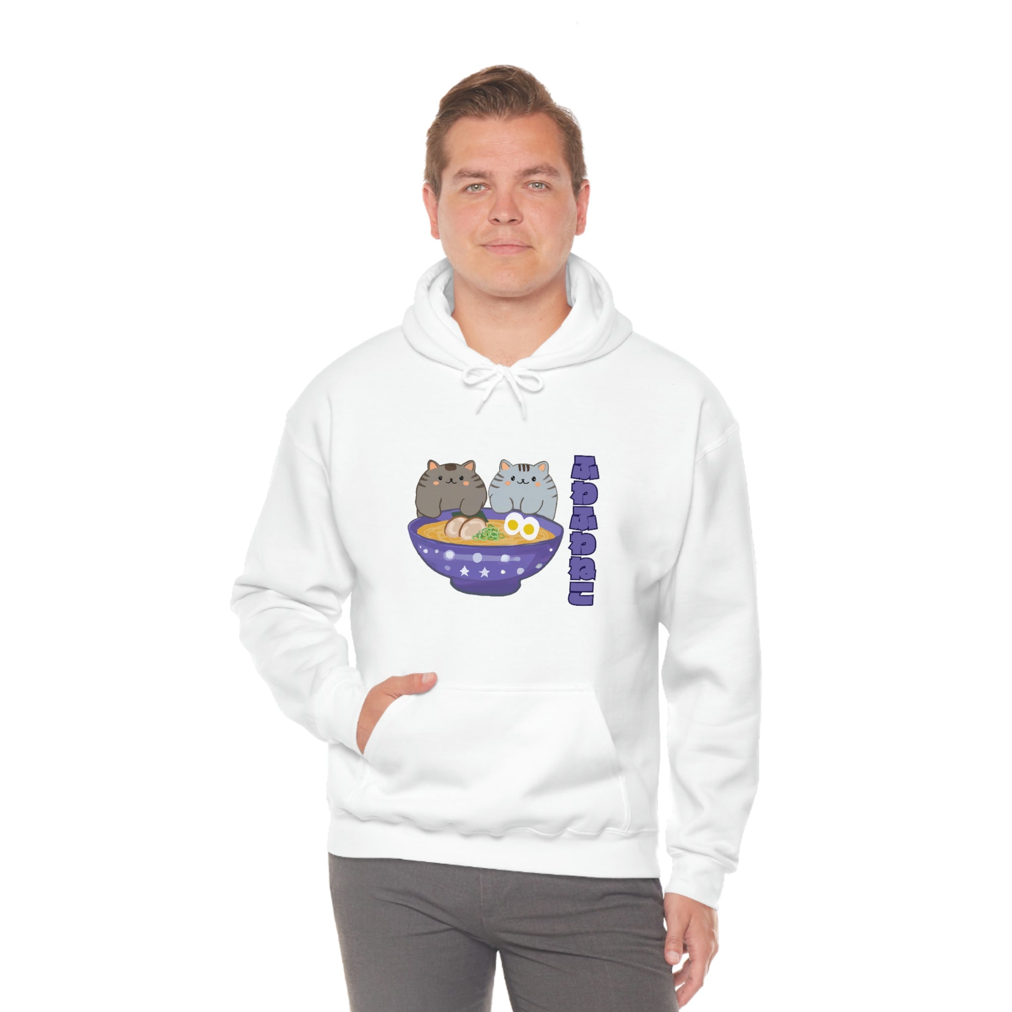 Ramen Hoodie - Noodle Loving Kitty Cats: A Foodie's Dream Asian-Inspired Pun Hoodie