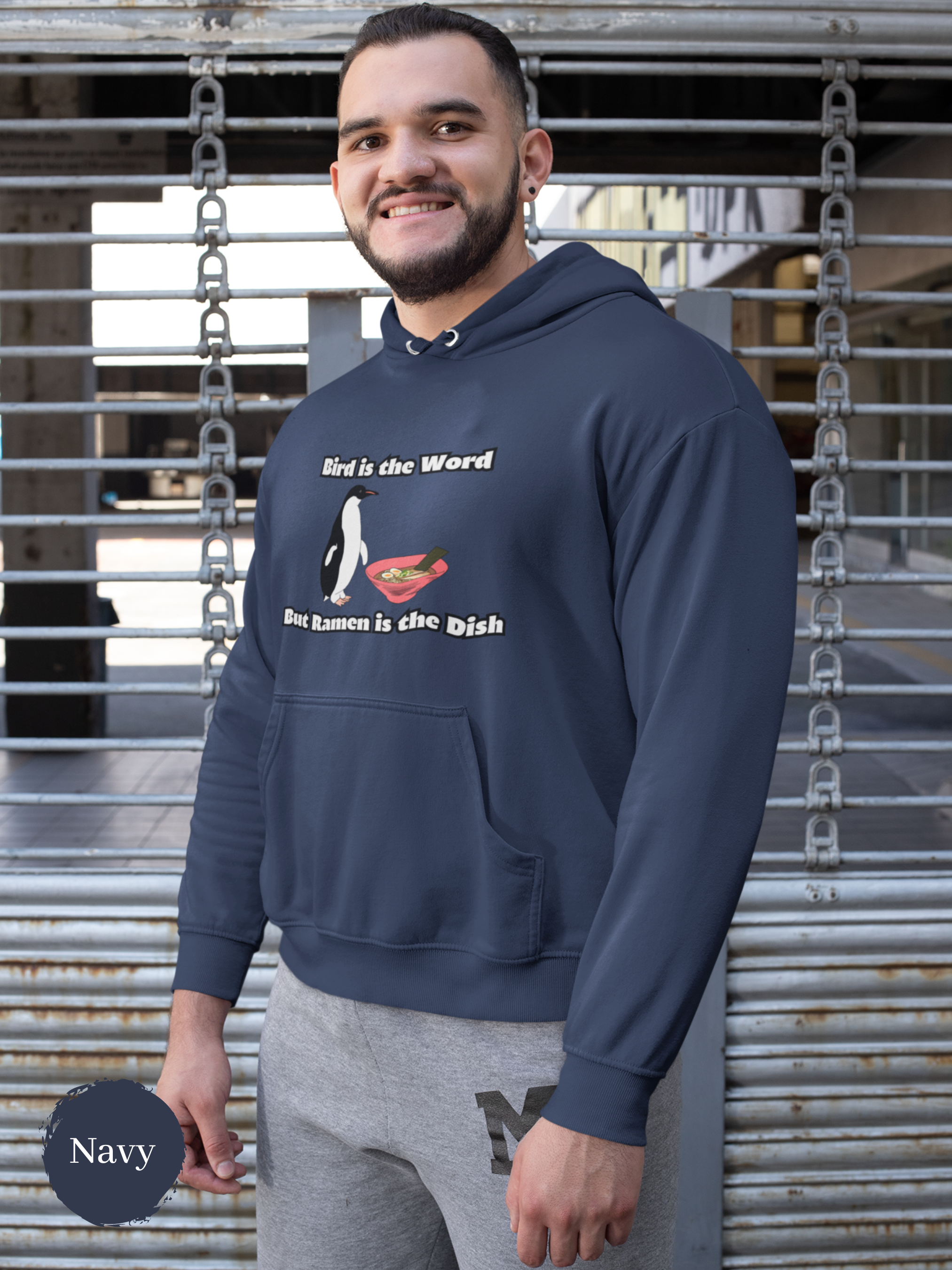 Ramen Hoodie: Bird is the Word, but Ramen is the Dish - A Playful and Whimsical Asian Food and Ramen Art Hoodie with a Penguin Twist