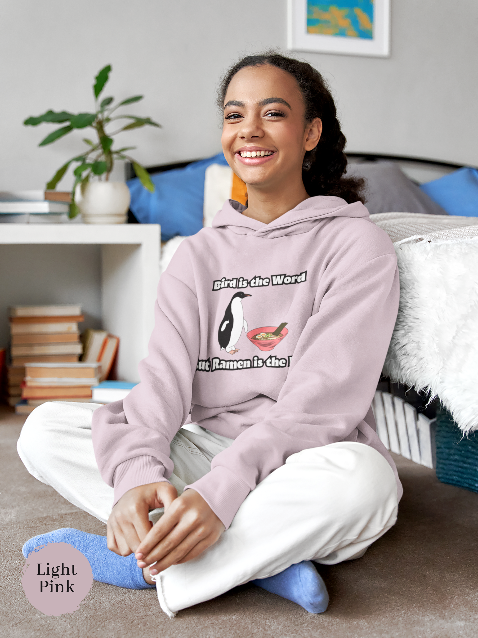 Ramen Hoodie: Bird is the Word, but Ramen is the Dish - A Playful and Whimsical Asian Food and Ramen Art Hoodie with a Penguin Twist