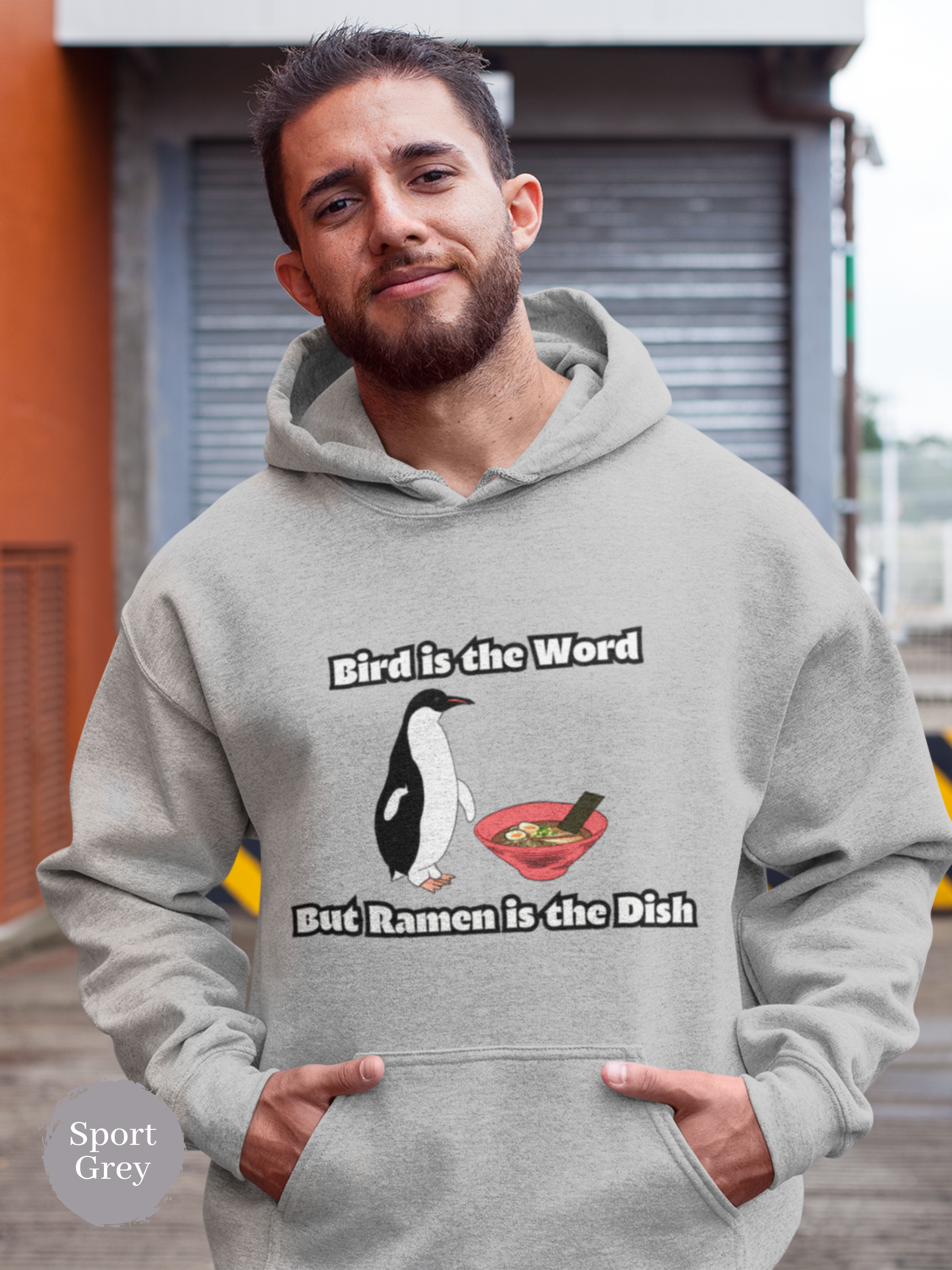 Ramen Hoodie: Bird is the Word, but Ramen is the Dish - A Playful and Whimsical Asian Food and Ramen Art Hoodie with a Penguin Twist