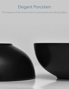 Porcelain 6" Japanese Bowl Set (Black, 2)