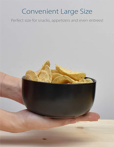 Porcelain 6" Deep Japanese Bowl Set (Black, 2)