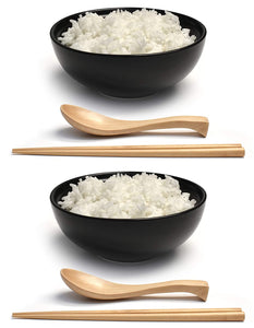 Porcelain 6" Japanese Bowl Set (Black, 2)