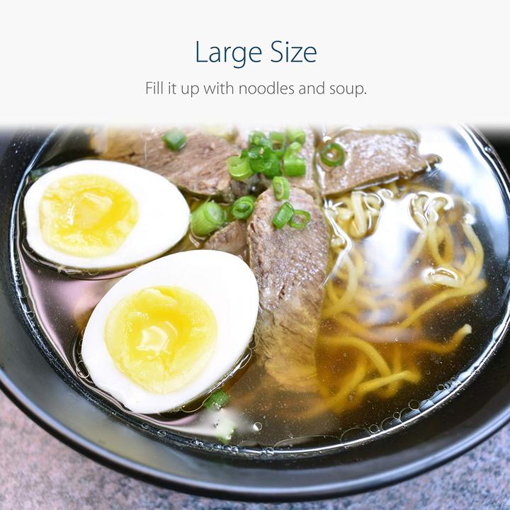 Large Black Melamine Ramen Bowl with Shoyu Ramen