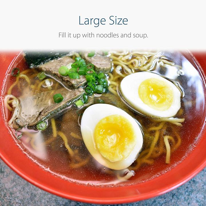 Red and Black Large Ramen Bowl with Chashu and Ramen Egg