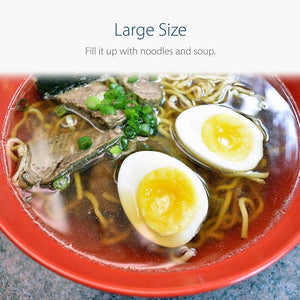 Red and Black Large Ramen Bowl with Chashu and Ramen Egg