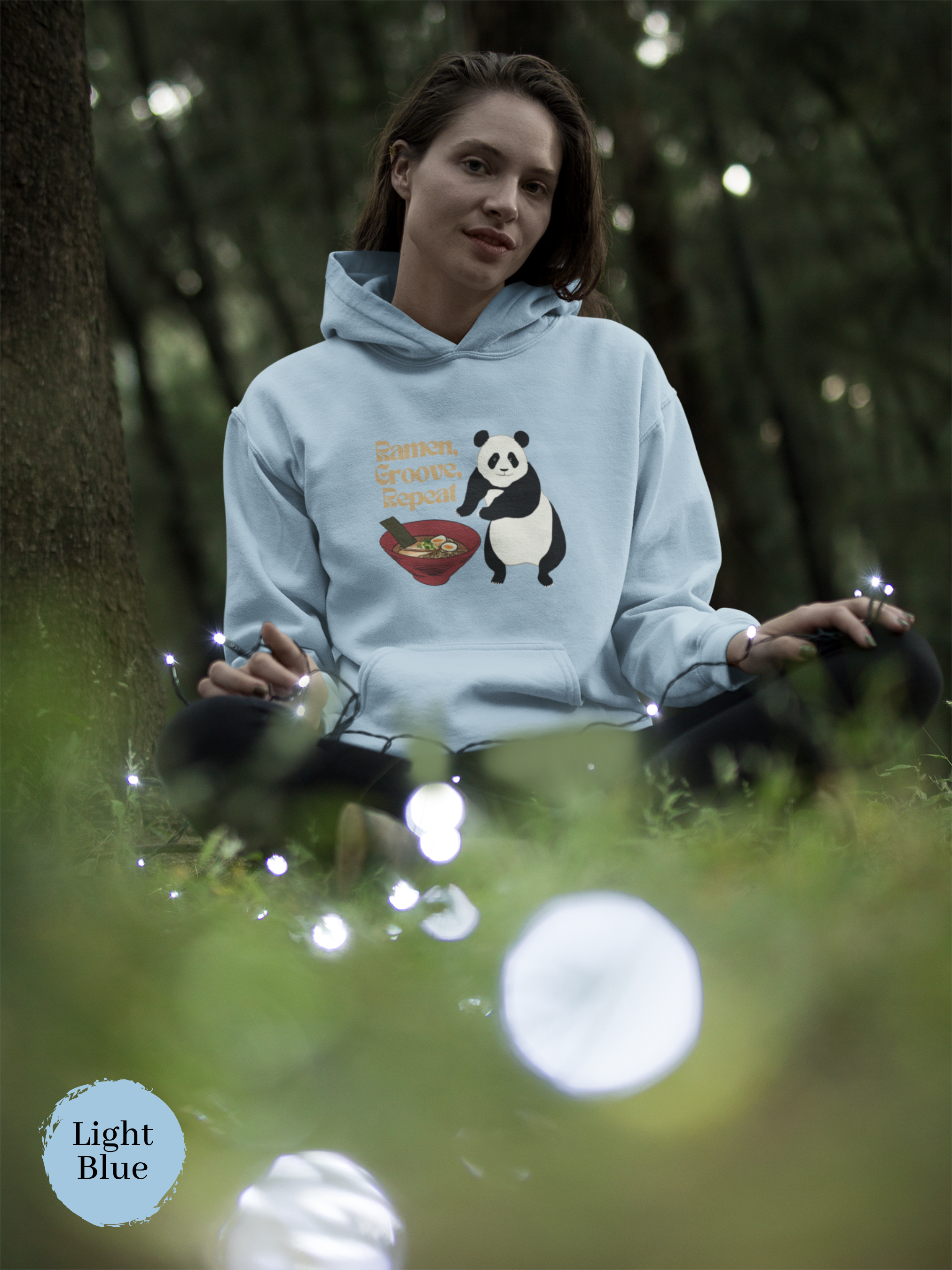 Ramen Hoodie - "Ramen, Groove, Repeat" featuring Pandas and Noodles - Perfect for Foodie Lovers and Asian Food Enthusiasts