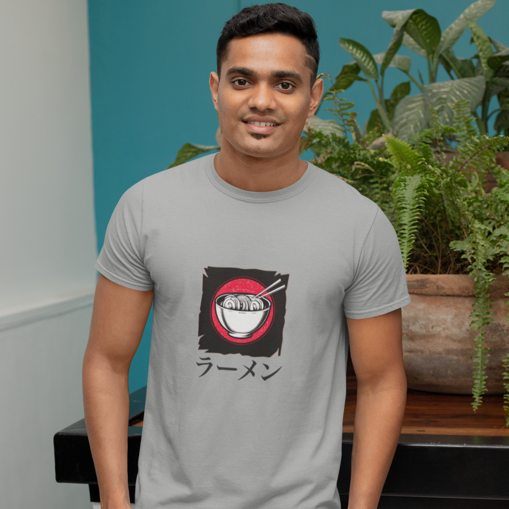 Ramen T-Shirt with Japanese Ramen Bowl Illustration - Foodie Shirt for Ramen Art Enthusiasts