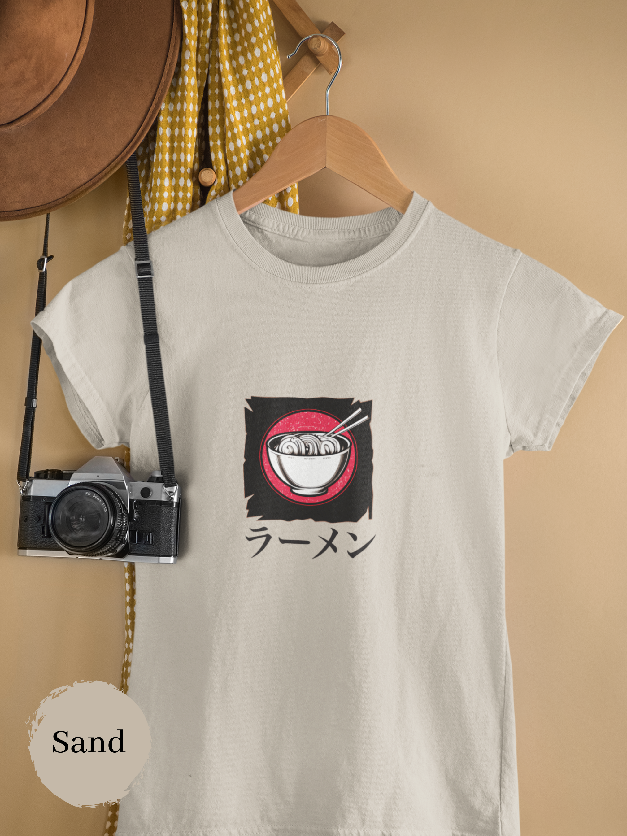 Ramen T-Shirt with Japanese Ramen Bowl Illustration - Foodie Shirt for Ramen Art Enthusiasts