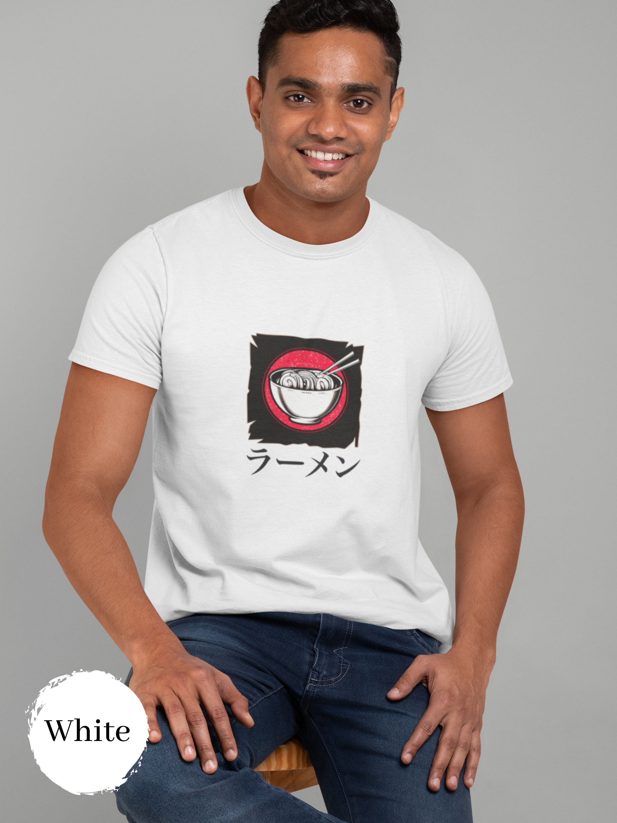 Ramen T-Shirt with Japanese Ramen Bowl Illustration - Foodie Shirt for Ramen Art Enthusiasts