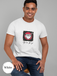 Ramen T-Shirt with Japanese Ramen Bowl Illustration - Foodie Shirt for Ramen Art Enthusiasts