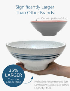 Blue Circle Ceramic 8.6" Japanese Ramen Bowls