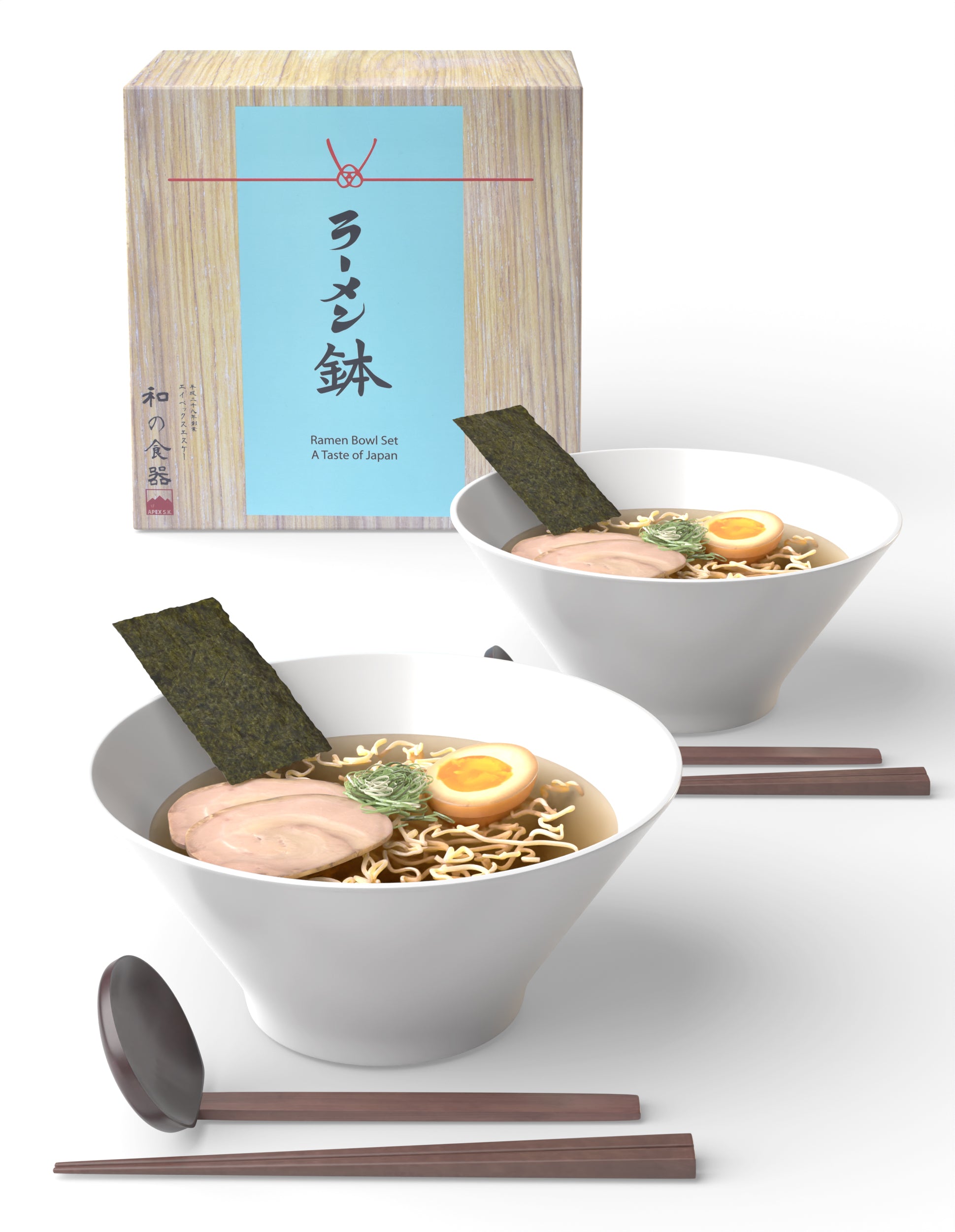 Melamine 8.9" Japanese Ramen Bowls (White Steep)
