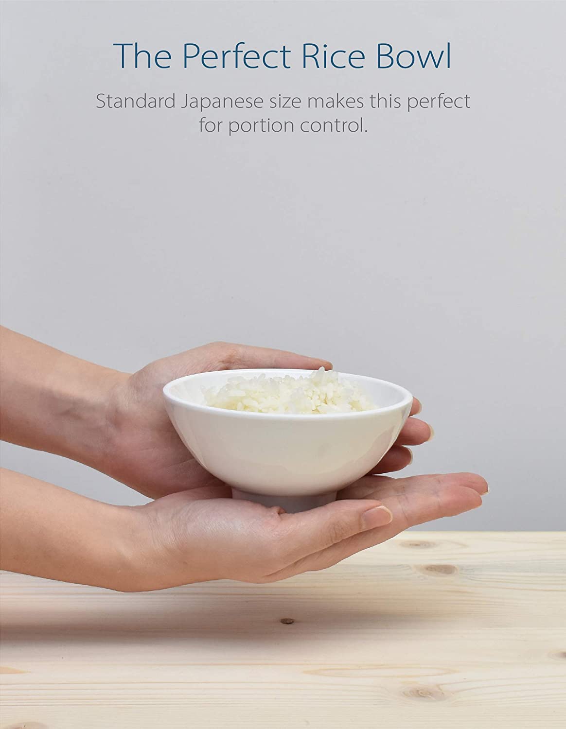 Melamine 4.7" Japanese Rice Bowls (White, 4)