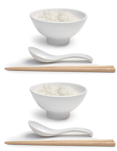 Melamine 4.7" Japanese Rice Bowls (White, 2)