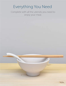 Melamine 4.7" Japanese Rice Bowls (White, 2)