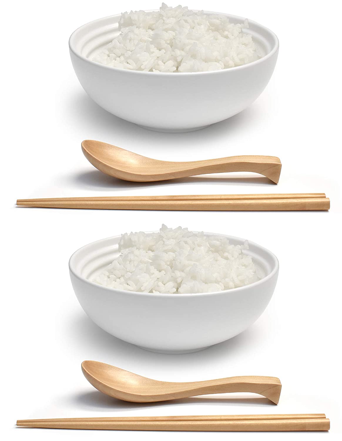 Porcelain 6" Japanese Bowl Set (White, 2)