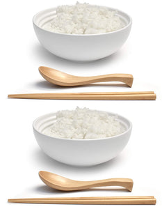 Porcelain 6" Japanese Bowl Set (White, 2)