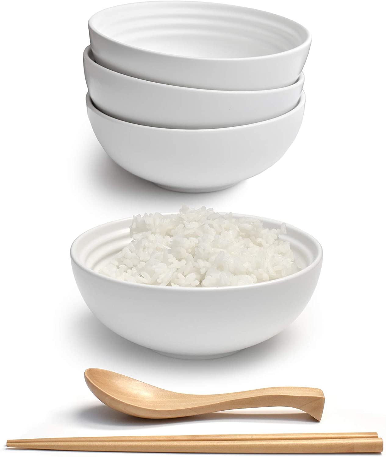 Ceramic 8.3 Japanese Ramen Bowls (Pearl White Flower) – APEX S.K.