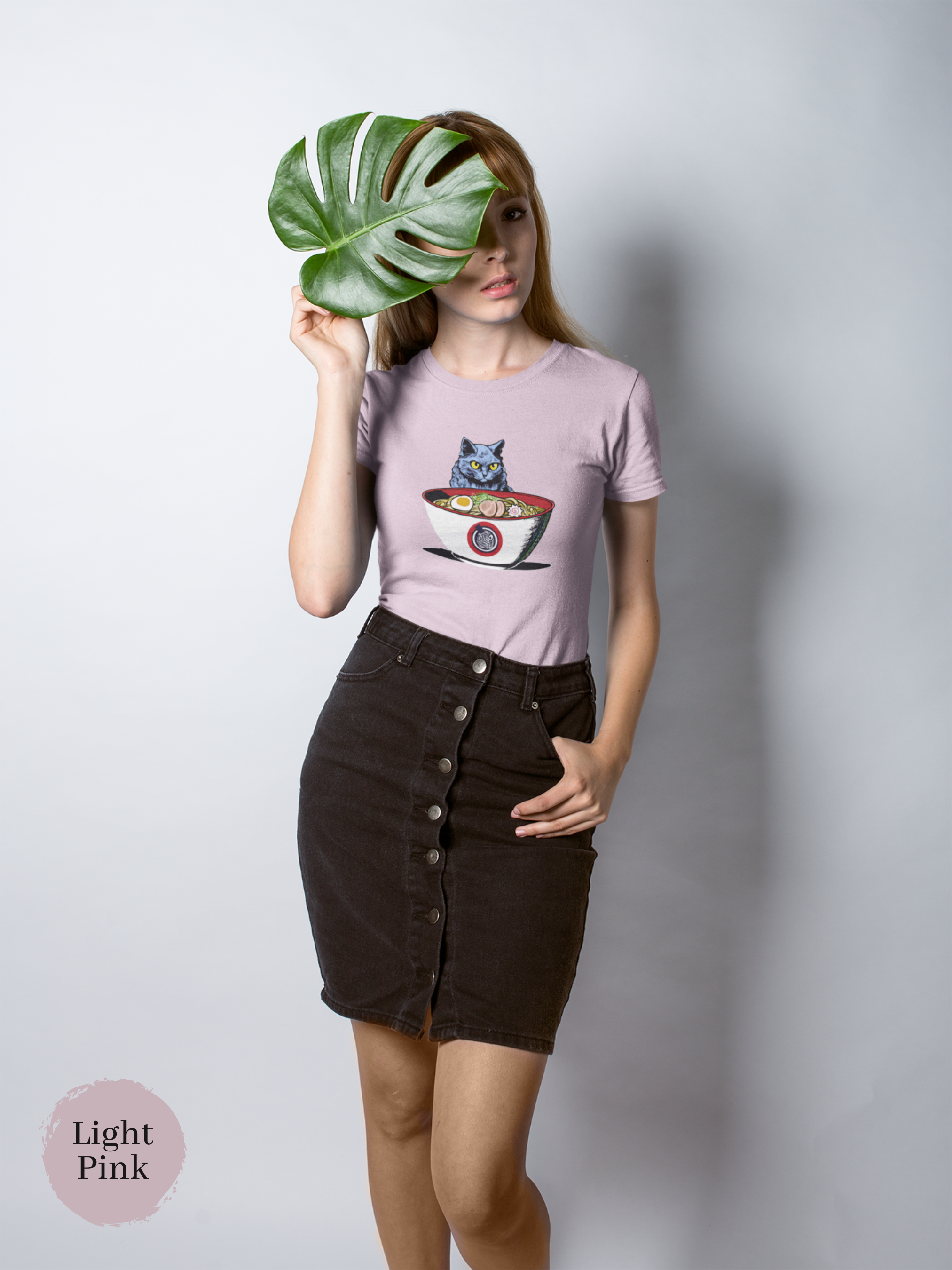 Ramen T-shirt: Japanese-Inspired Foodie Shirt with Angry Cat Protecting Ramen Art