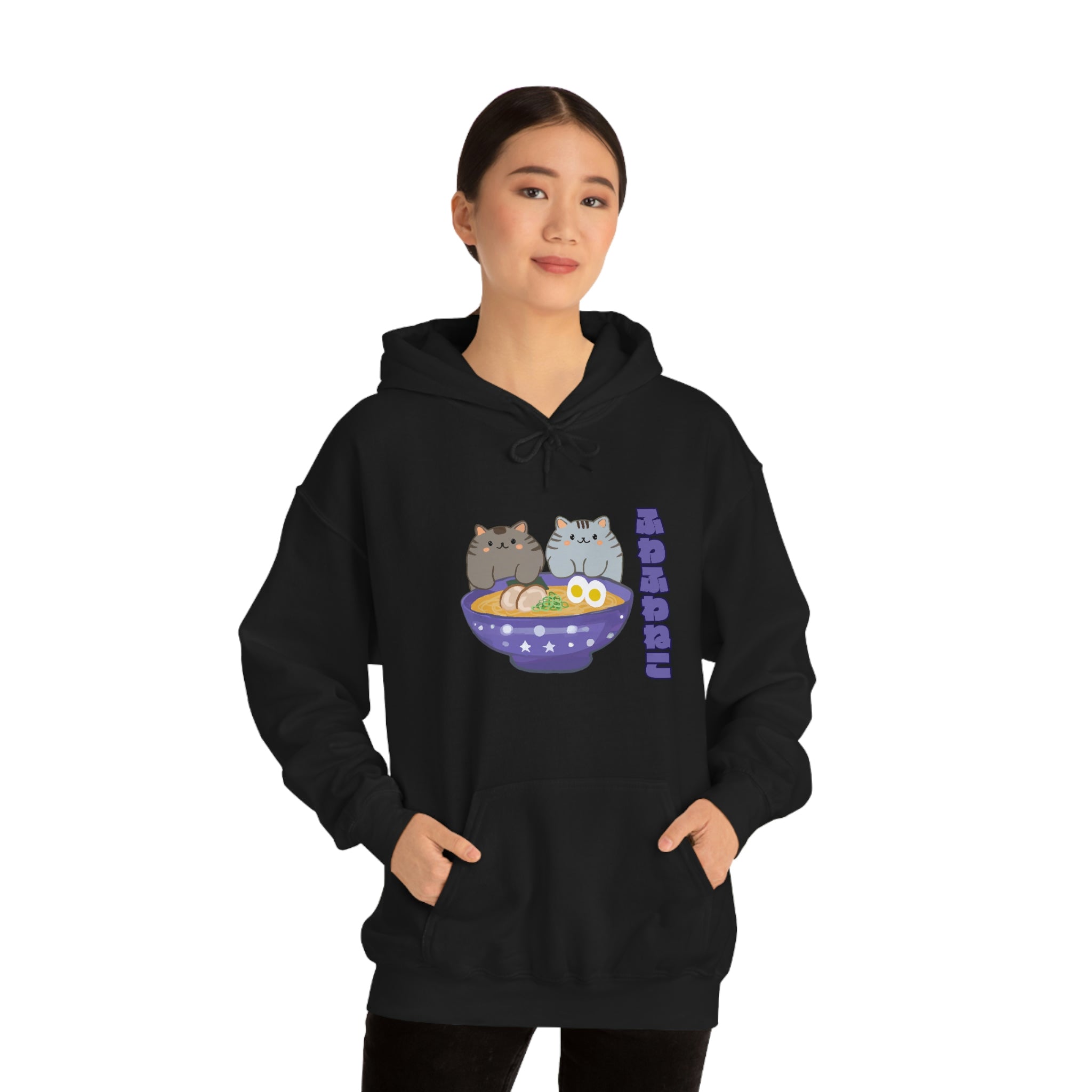Ramen Hoodie - Noodle Loving Kitty Cats: A Foodie's Dream Asian-Inspired Pun Hoodie