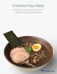 Ceramic 7.9" Japanese Ramen Bowls (Beige with Brown Rim)