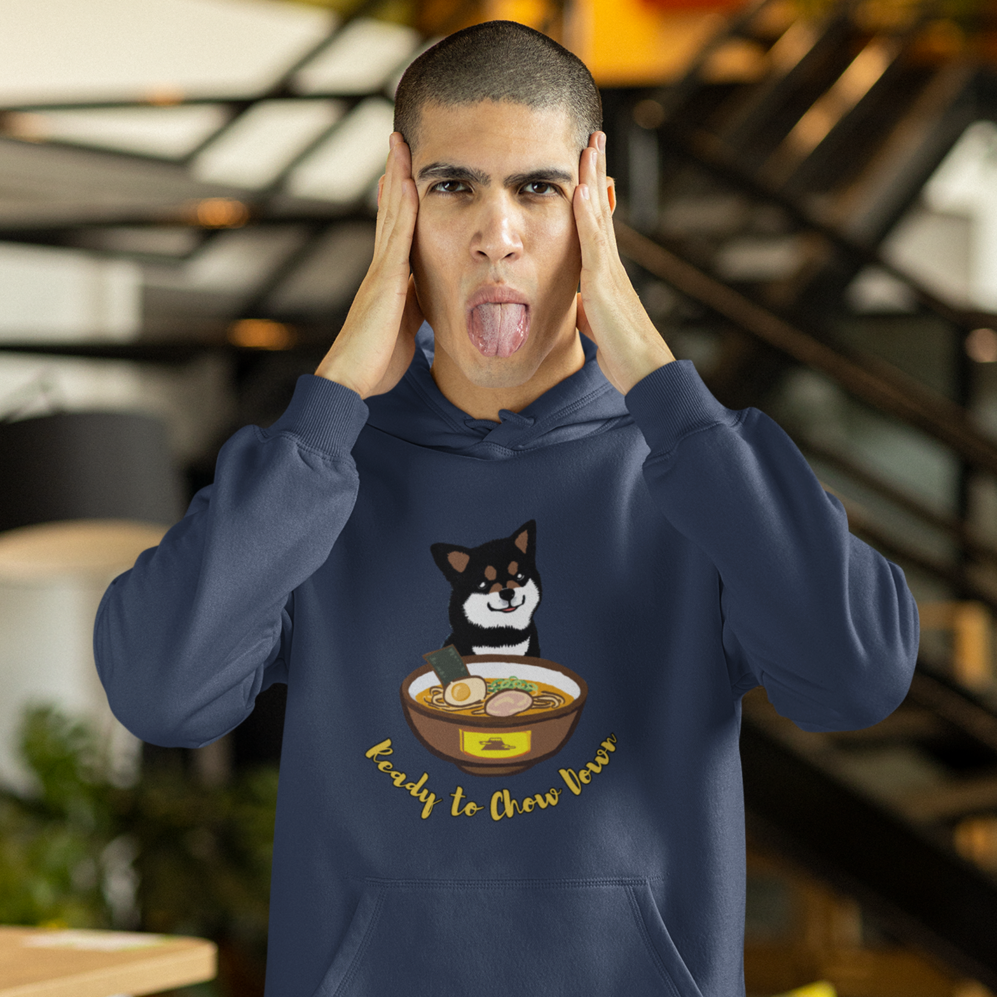 Ramen Hoodies: Ready to Chow Down with Shiba Inu - Funny Foodie Hoodies for Ramen Lovers with Asian Food Art and Pun Hoodies
