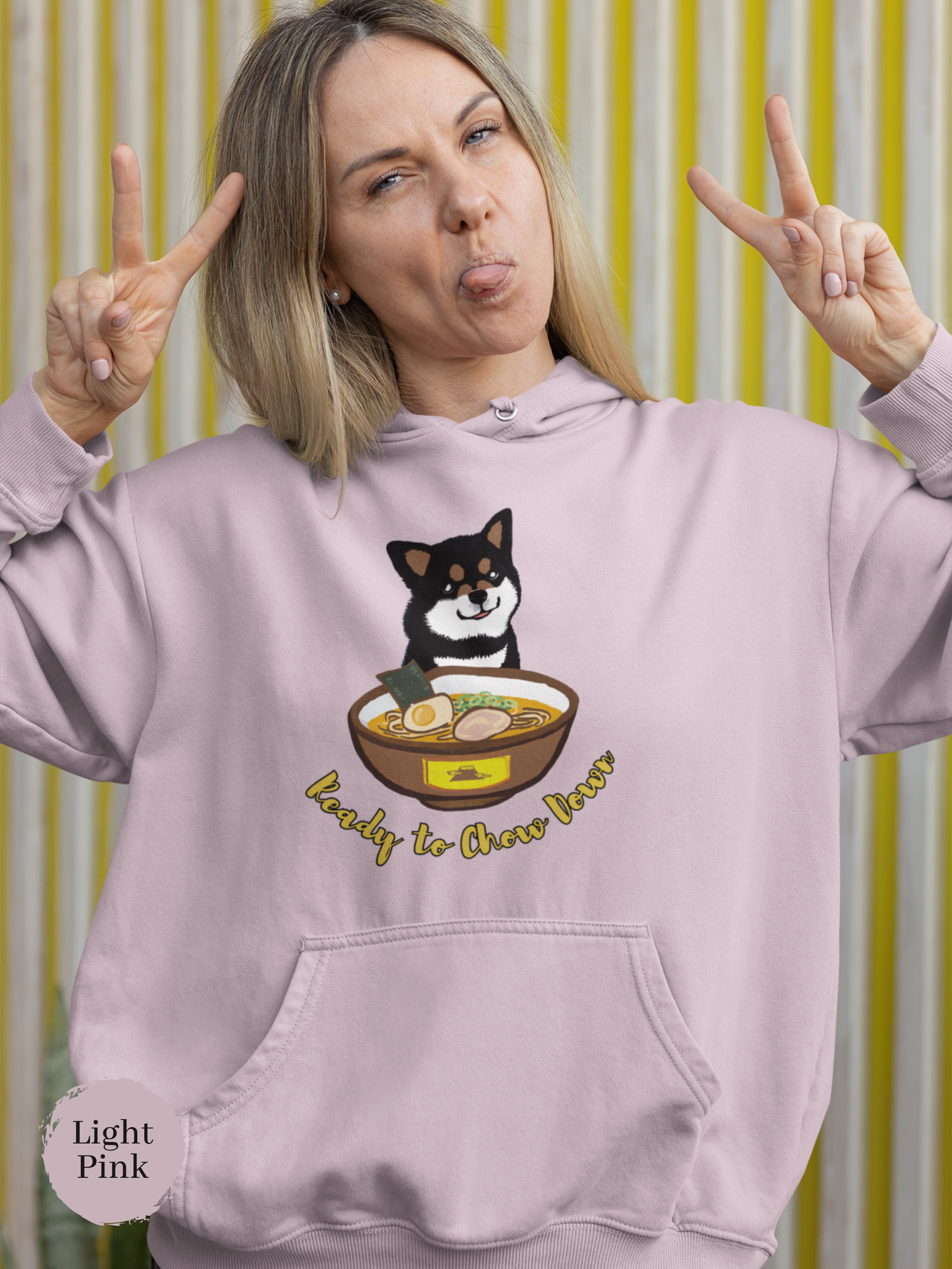 Ramen Hoodies: Ready to Chow Down with Shiba Inu - Funny Foodie Hoodies for Ramen Lovers with Asian Food Art and Pun Hoodies