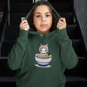 Foodie Ramen Hoodie: Llama Noodle Soup, Asian Fusion Ramen Art Hoodie