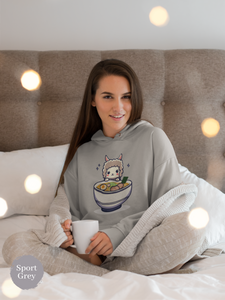 Foodie Ramen Hoodie: Llama Noodle Soup, Asian Fusion Ramen Art Hoodie