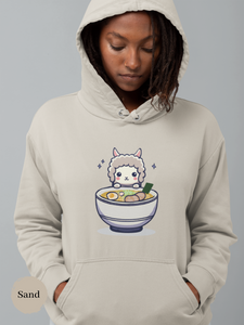 Foodie Ramen Hoodie: Llama Noodle Soup, Asian Fusion Ramen Art Hoodie
