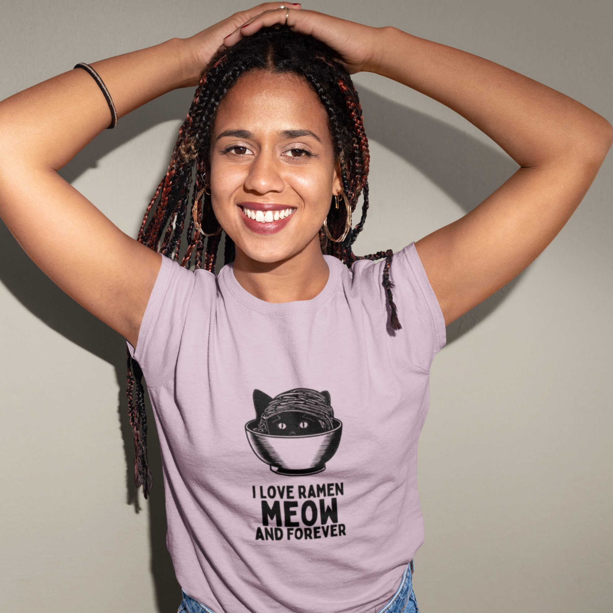 Ramen T Shirt Cute Cat with Ramen Bowl Illustration Japanese