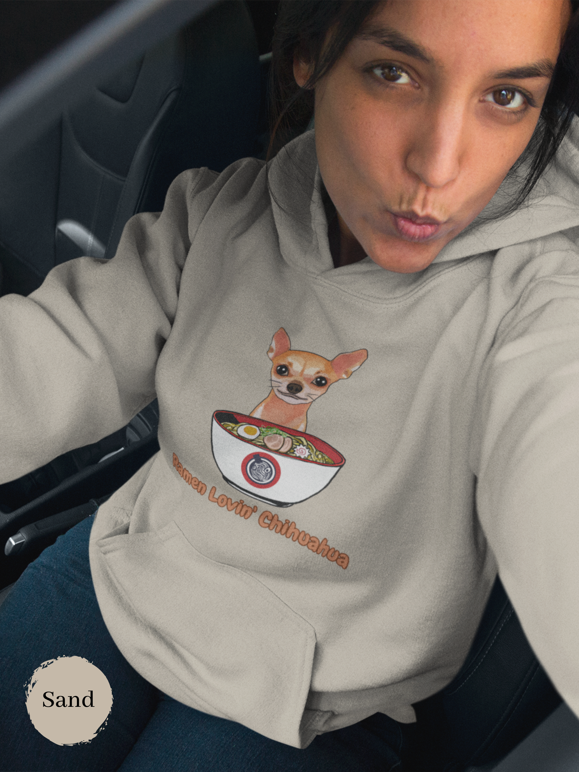 Ramen Hoodie - Show off your Foodie Love and Asian Art Style with Ramen Lovin' Chihuahua Pun Hoodies
