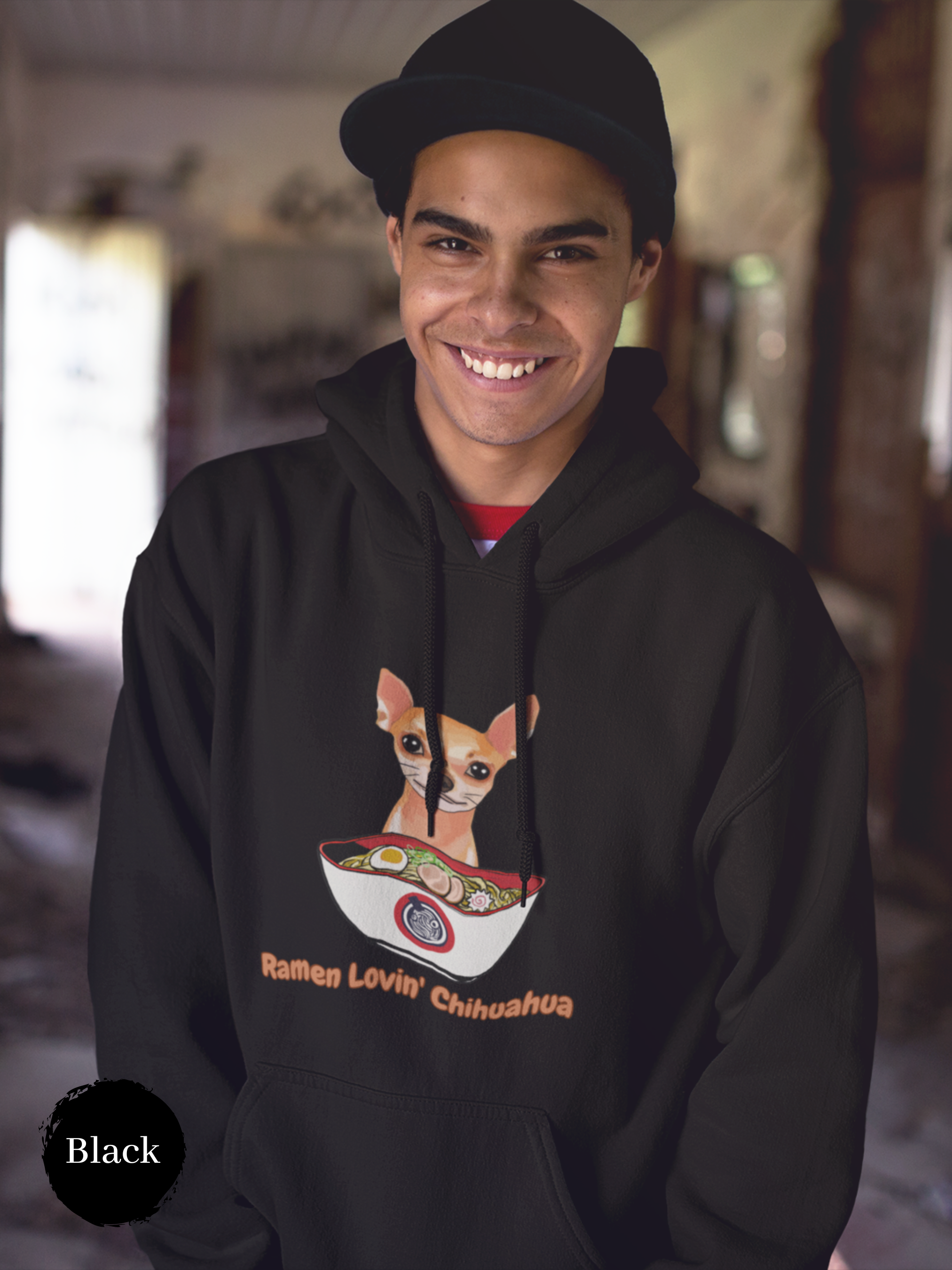 Ramen Hoodie - Show off your Foodie Love and Asian Art Style with Ramen Lovin' Chihuahua Pun Hoodies