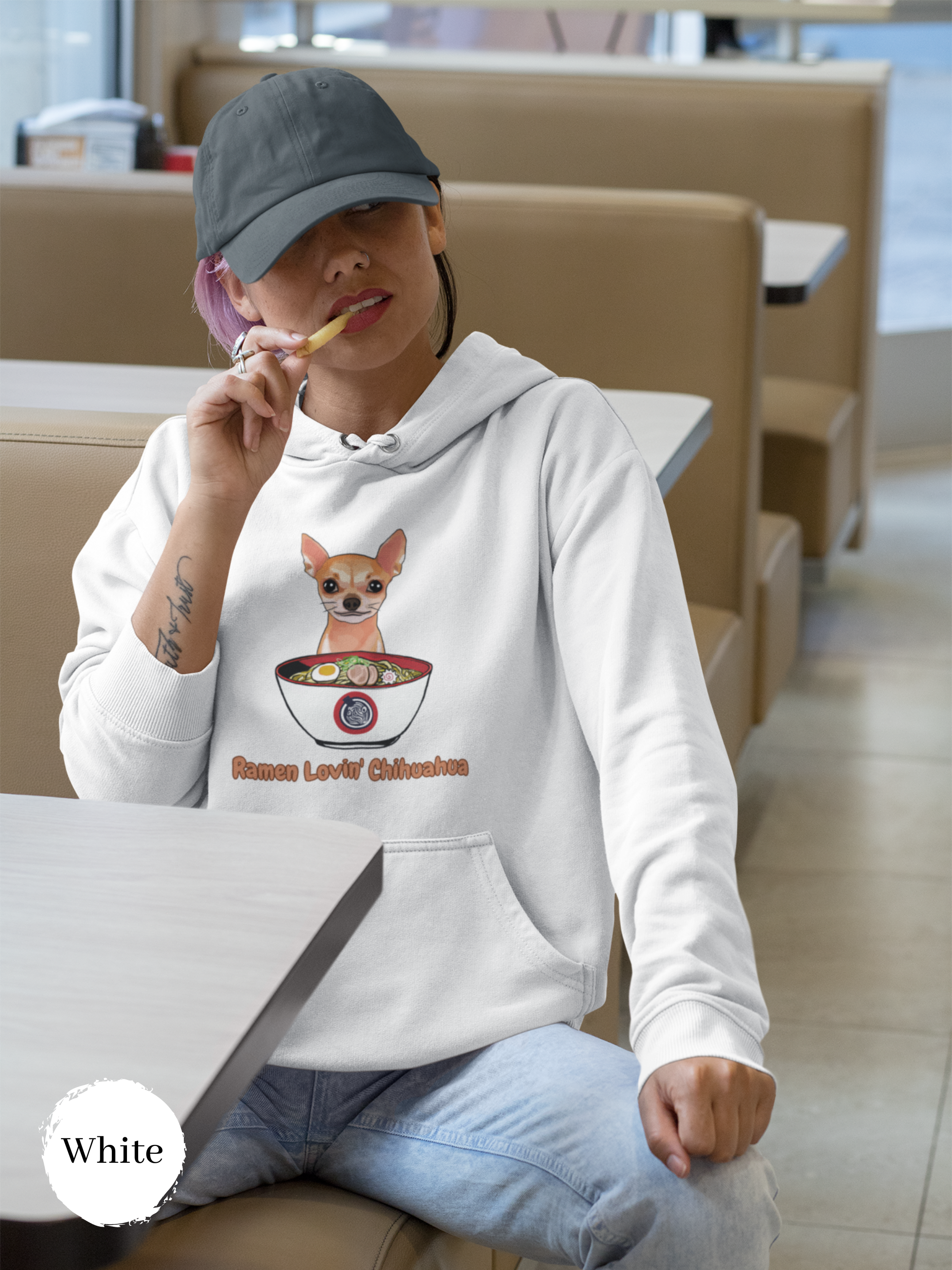 Ramen Hoodie - Show off your Foodie Love and Asian Art Style with Ramen Lovin' Chihuahua Pun Hoodies