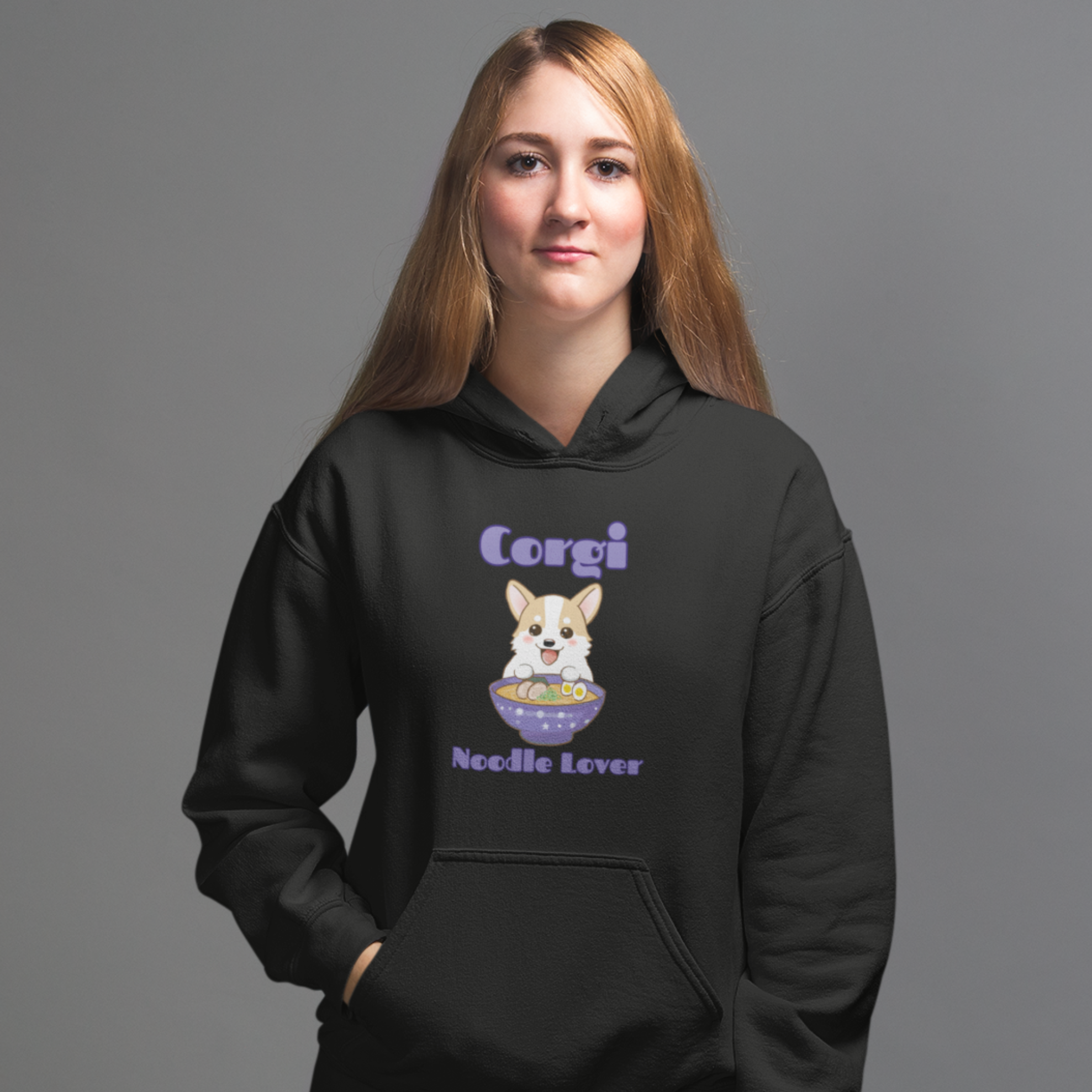 Ramen Hoodie: Corgi Noodle Lover with Ramen Art and Asian Food Vibes, Perfect for Foodie Hoodies and Pun Hoodies Fans