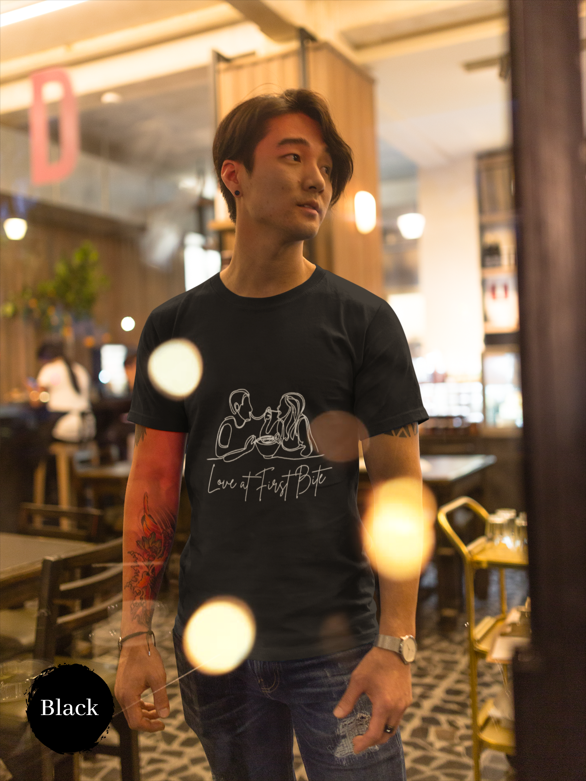 Ramen T-shirt: Japanese Shirt with Foodie Ramen Art Featuring a Couple Together