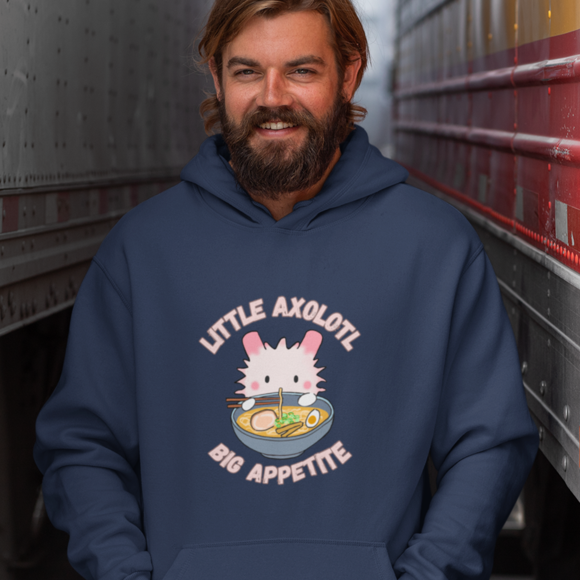 Ramen Hoodie Little Axolotl Big Appetite Edition Foodie and Pun