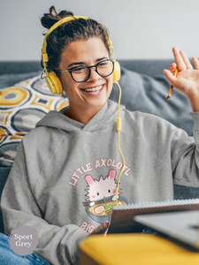 Ramen Hoodie: Little Axolotl Big Appetite Edition - Foodie and Pun Hoodie with Cute Ramen Art and Asian-Inspired Design