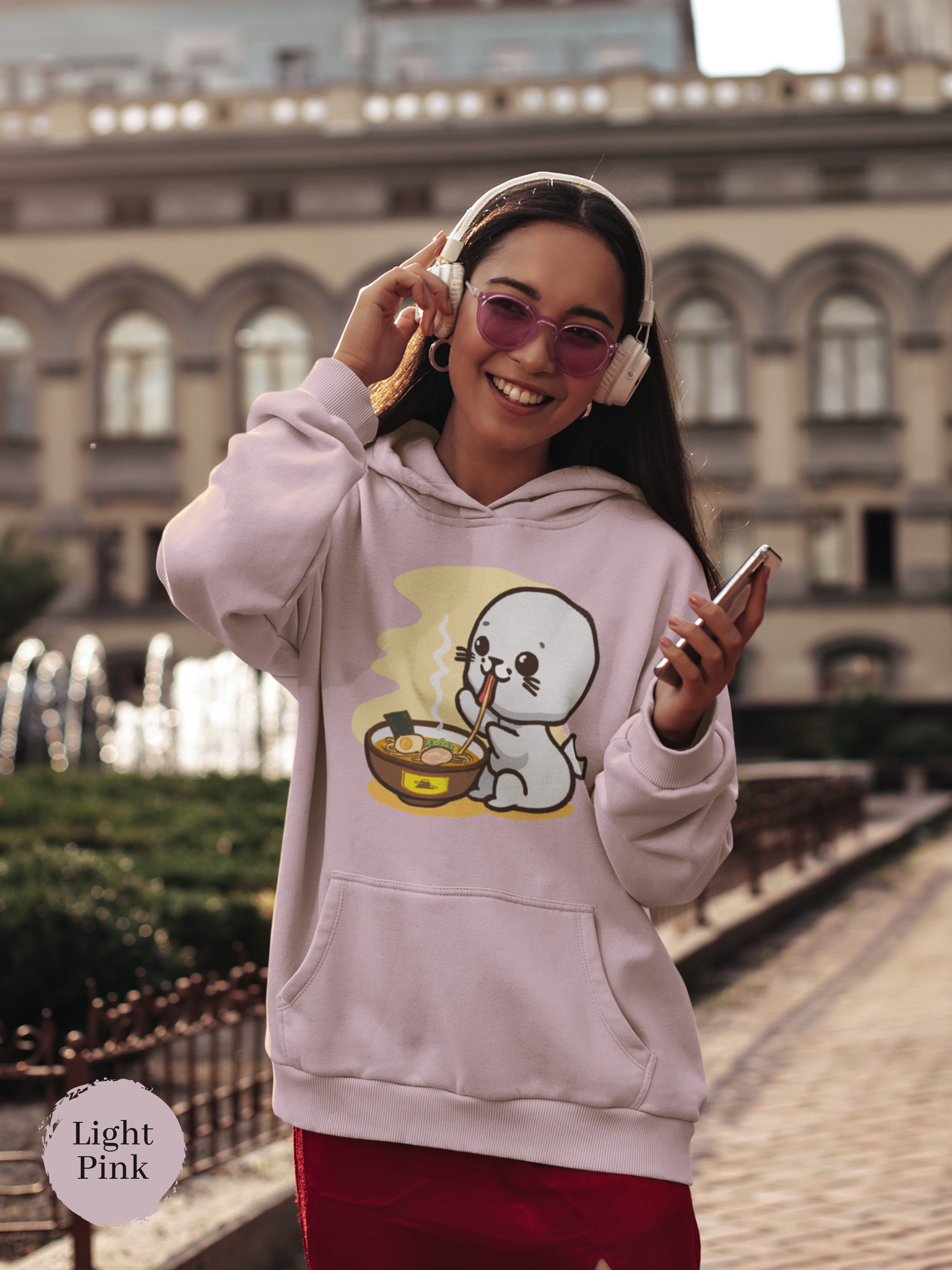 Ramen Hoodie: Adorable Baby Seal and Delicious Ramen - Asian Foodie Hoodie