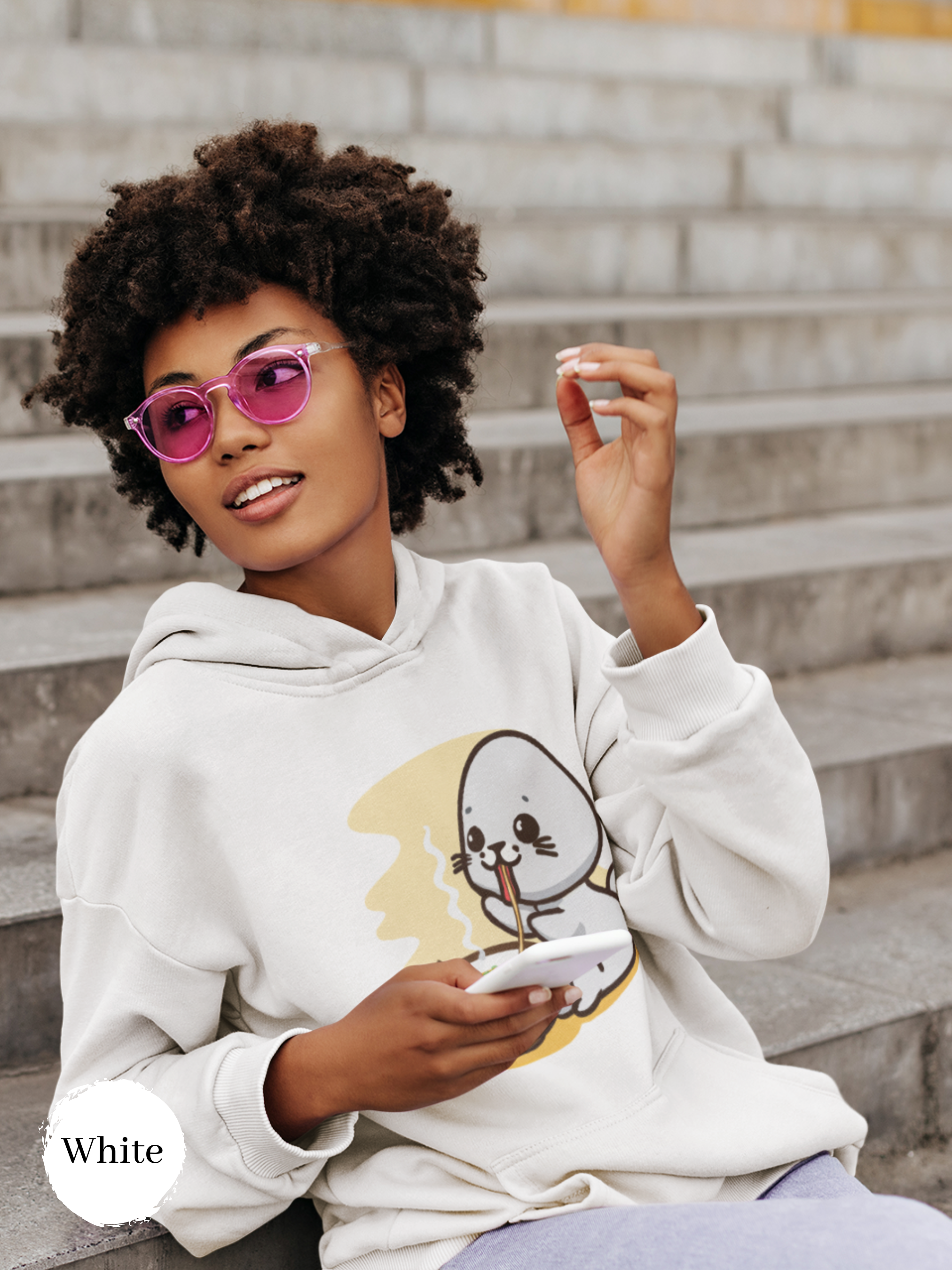 Ramen Hoodie: Adorable Baby Seal and Delicious Ramen - Asian Foodie Hoodie