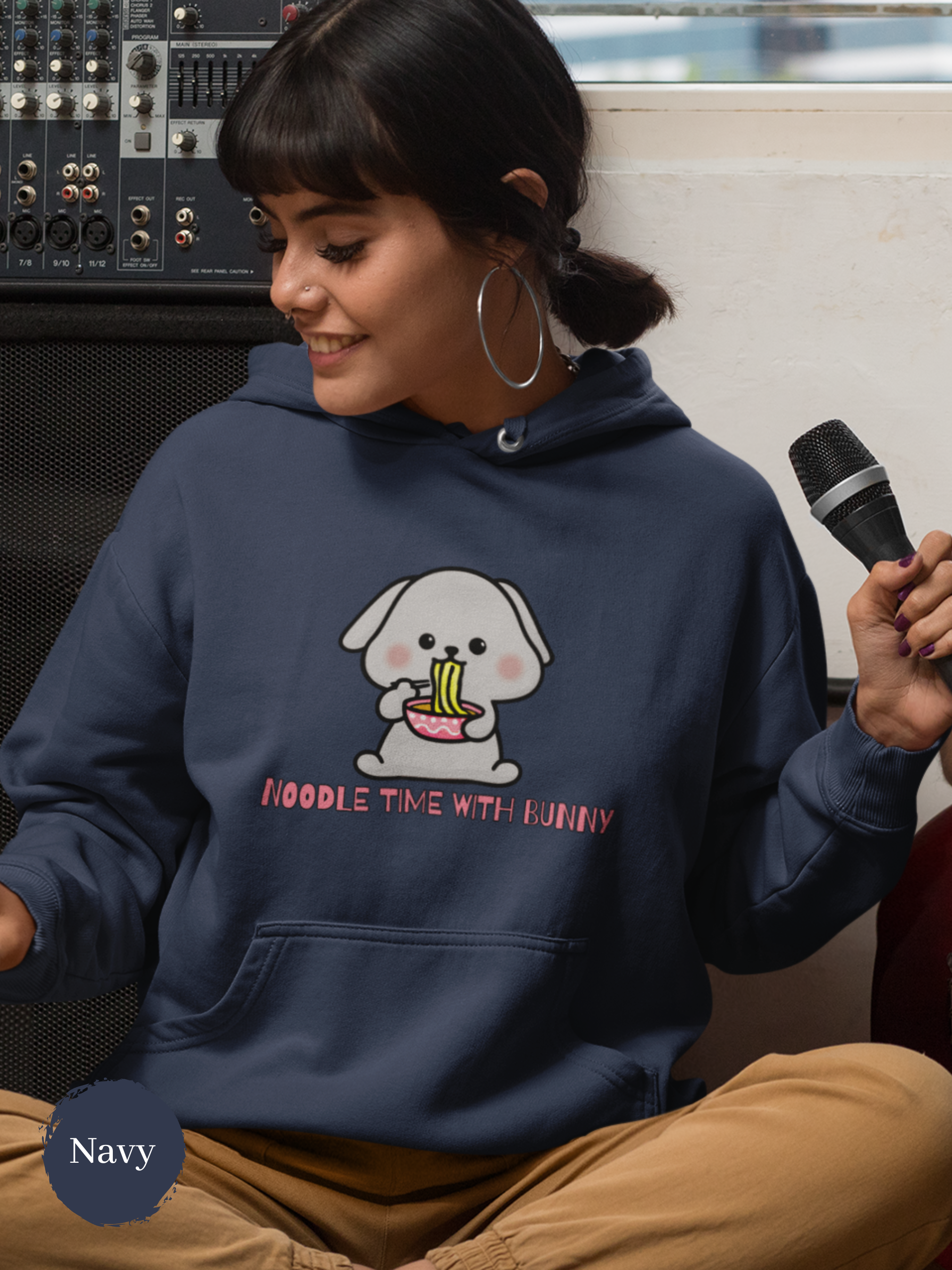 Ramen Hoodie: Noodle Time with Bunny - A Fun and Playful Ramen Art Hoodie for Foodie and Asian Food Lovers