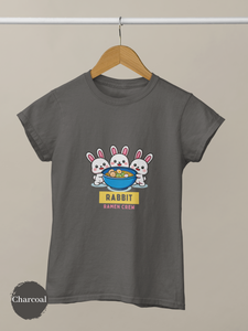 Ramen T-Shirt: Rabbit Ramen Crew Japanese Foodie Shirt with Ramen Art