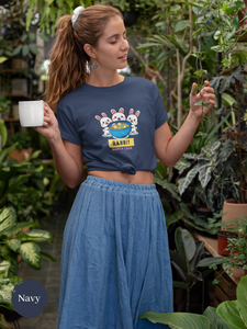Ramen T-Shirt: Rabbit Ramen Crew Japanese Foodie Shirt with Ramen Art