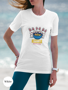 Ramen T-Shirt: Rabbit Ramen Crew Japanese Foodie Shirt with Ramen Art
