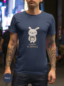 Ramen T-Shirt: Hoppy Slurping Japanese Foodie Shirt with Cute Bunny and Ramen Art