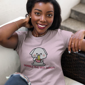 Ramen T-Shirt: Noodle Time with Bunny Japanese Foodie Shirt with Ramen Art