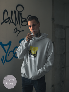 Ramen Hoodie Cat Illustration and Night View Asian Foodie Hoodie with Ramen Art and Pun Hoodie Design