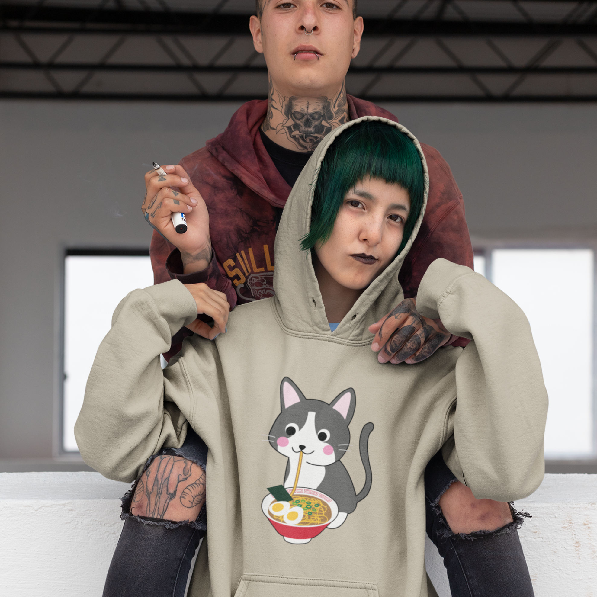 Ramen Hoodie: Noodle Noms with a Meow - An Asian Foodie Hoodie with Cute Ramen Cat Art and Punny Charm